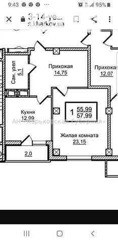 Продам 1-комнатную квартиру в новостройке, ЖК «Слобожанский квартал»