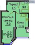 Продам 1-кімнатну квартиру, ЖК Sofia Nova, 33.60 м², євроремонт