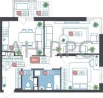 Продам 2-кімнатну квартиру в новобудові, ЖК Академ-Квартал, 60.80 м², без внутрішніх робіт