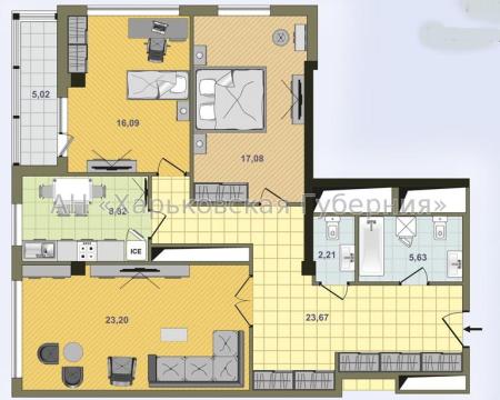 Продам 3-комнатную квартиру в новостройке, ЖК «Аксиома»