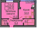 Продам 1-кімнатну квартиру, ЖК Sofia Nova, 39.20 м², без ремонту