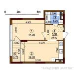 Продам 1-комнатную квартиру в новостройке, ЖК Варшавский микрорайон, 47 м², без ремонта
