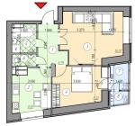 Продам 1-кімнатну квартиру, 54 м², без внутрішніх робіт