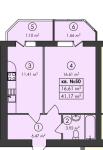 Продам 1-кімнатну квартиру, ЖК Family-2, 41.17 м², без ремонту
