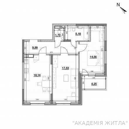 Продам 2-комнатную квартиру в новостройке, ЖК «OK'LAND»