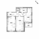 Продам 2-комнатную квартиру в новостройке, ЖК «OK'LAND», 72 м², без внутренних работ