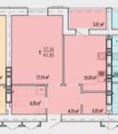 Продам 1-комнатную квартиру, ЖК&nbsp;«Гидропарк», 43.30 м², без внутренних работ