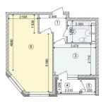 Продам 1-комнатную квартиру, ЖК Голосеевская Долина, 42.84 м², без отделочных работ