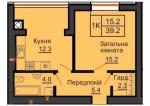 Продам 1-кімнатну квартиру, ЖК Sofia Nova, 40 м², без оздоблювальних робіт