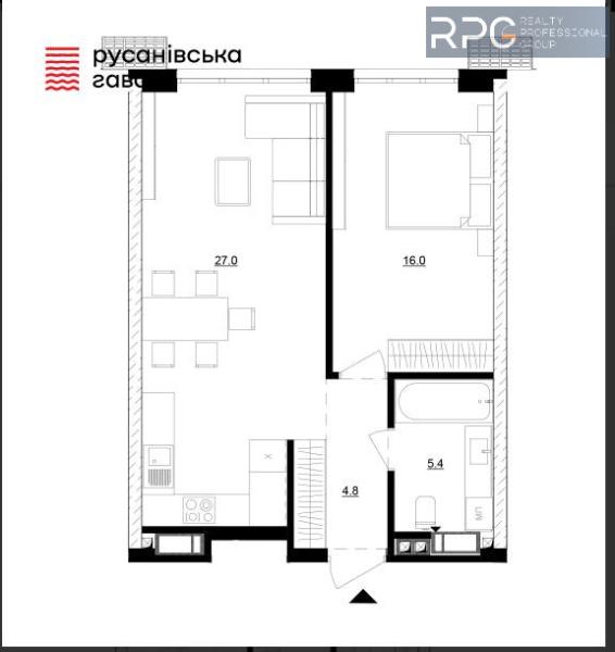 Продам 1-кімнатну квартиру, ЖК Русанівська Гавань