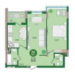 Продам 2-комнатную квартиру, ЖК Q-smart, 65 м², без ремонта