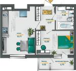 Продам 1-кімнатну квартиру, ЖК «Сирецькі сади», 42 м², без внутрішніх робіт