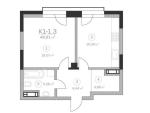 Продам 1-кімнатну квартиру в новобудові, ЖК Stanford, 48.91 м², без ремонту