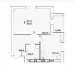 Продам 1-комнатную квартиру в новостройке, ЖК «Гидропарк», 47.20 м², без внутренних работ