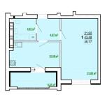 Продам 1-комнатную квартиру в новостройке, ЖК «Победы 86», 48 м², без внутренних работ