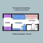 Продам 1-комнатную квартиру, 20 м², без внутренних работ