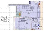 Продам 1-кімнатну квартиру, ЖК Метрополія 2, 39.60 м², без ремонту