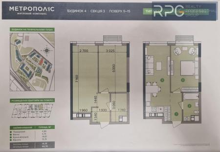 Продам 1-кімнатну квартиру в новобудові, ЖК Метрополіс