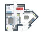 Продам 1-кімнатну квартиру, ЖК Причал 8, 44.60 м², без ремонту