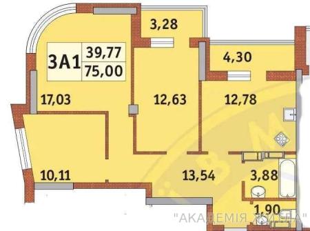 Продам 3-комнатную квартиру, ЖК&nbsp;Абрикосовый