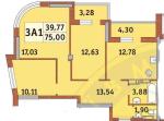 Продам 3-комнатную квартиру, ЖК&nbsp;Абрикосовый, 75 м², без ремонта