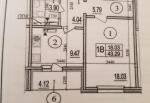 Продам 1-комнатную квартиру, 43.30 м², без ремонта