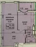 Продам 1-кімнатну квартиру, ЖК&nbsp;Одеський&nbsp;бульвар, 45.53 м², без ремонту