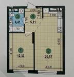 Продам 1-комнатную квартиру в новостройке, ЖК Варшавский 3, 42.50 м², без внутренних работ