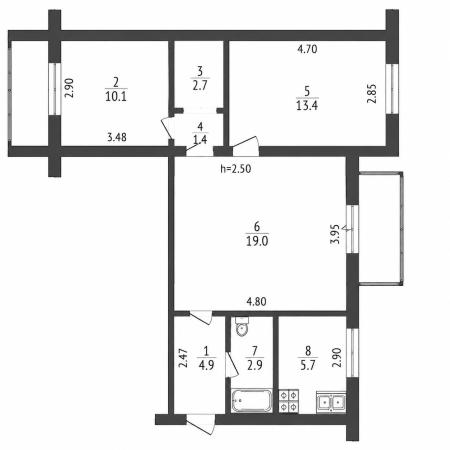 Продам 3-кімнатну квартиру