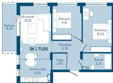 Продам 3-кімнатну квартиру, ЖК URBN