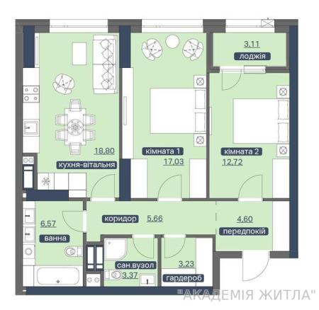 Продам 2-комнатную квартиру, ЖК&nbsp;Метрополис