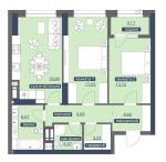 Продам 2-комнатную квартиру, ЖК&nbsp;Метрополис, 74.40 м², без отделочных работ