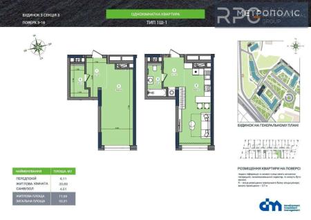 Продам 1-кімнатну квартиру в новобудові, ЖК&nbsp;Метрополіс