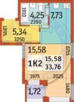 Продам 1-кімнатну квартиру в новобудові, ЖК Відрада, 33.76 м², без ремонту