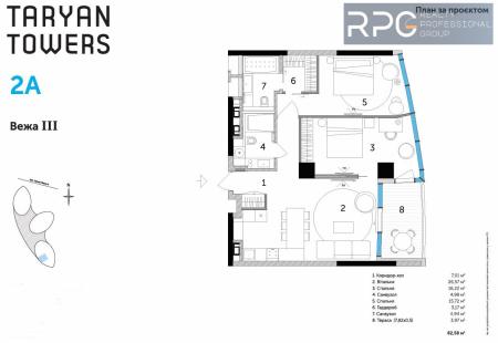 Продам 2-кімнатну квартиру, ЖК&nbsp;Taryan&nbsp;Towers