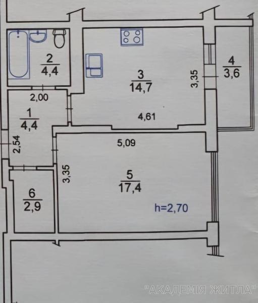 Продам 1-комнатную квартиру, ЖК&nbsp;Багговутовский