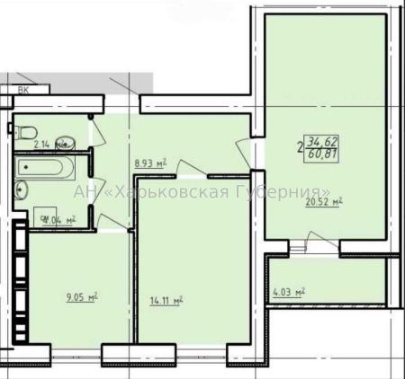 Продам 3-комнатную квартиру в новостройке, ЖК «Левада 2»