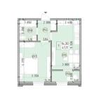 Продам 1-кімнатну квартиру в новобудові, ЖК Нова Англія, 41 м², без ремонту