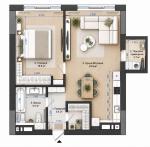 Продам 2-комнатную квартиру, ЖК&nbsp;Greenville&nbsp;Park, 56.20 м², без внутренних работ