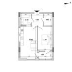 Продам 1-кімнатну квартиру в новобудові, ЖК Forward, 43.70 м², без ремонту