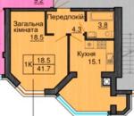 Продам 1-кімнатну квартиру в новобудові, ЖК Софія Клубний, 43 м², без оздоблювальних робіт