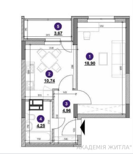 Продам 1-комнатную квартиру, ЖК «OK'LAND»