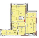 Продам 1-кімнатну квартиру, ЖК Піонерський квартал 2, 44.88 м², без ремонту