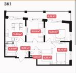 Продам 3-кімнатну квартиру, ЖК Svitlo Park, 74 м², без ремонту