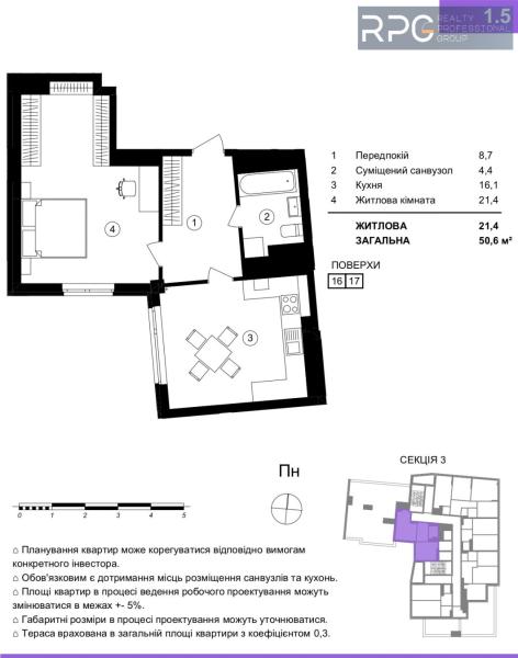 Продам 1-кімнатну квартиру, ЖК One House