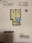 Продам 1-комнатную квартиру, ЖК&nbsp;Варшавский&nbsp;3, 46.98 м², без ремонта