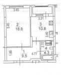 Продам 1-комнатную квартиру, ЖК&nbsp;Ул.&nbsp;Краковская,&nbsp;27, 46.30 м², без внутренних работ
