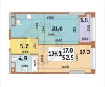 Продам 1-кімнатну квартиру, ЖК Manhattan City, 52 м², без ремонту