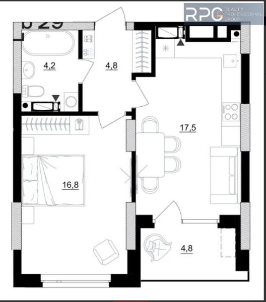 Продам 1-кімнатну квартиру, ЖК Kub29