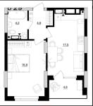 Продам 1-кімнатну квартиру, ЖК Kub29, 45.70 м², без ремонту